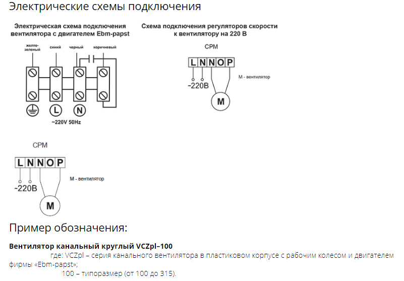 Схема подключения канального вентилятора с конденсатором 220